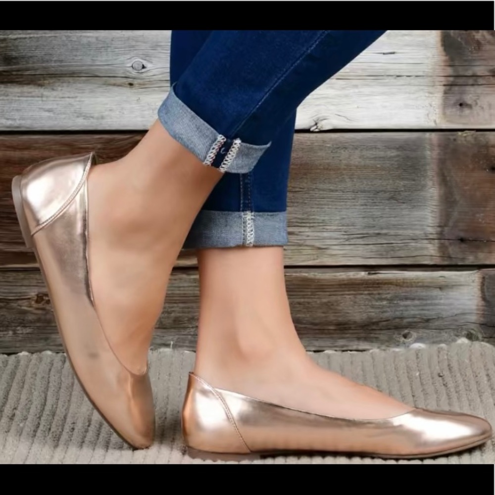 Journey+Crew Classic Comfort Sole Flats Rose Gold